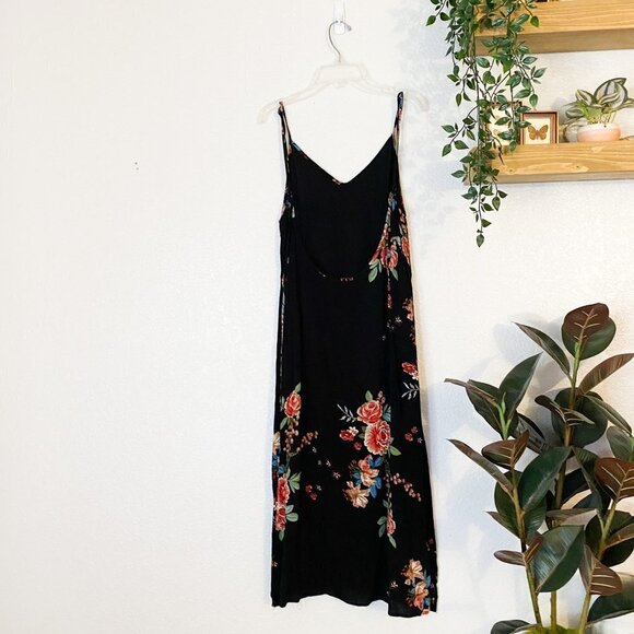 🦋 DRESS FORUM Black Floral Dress Small Whimsygoth Boho Indie Casual Everyday - Picture 4 of 4